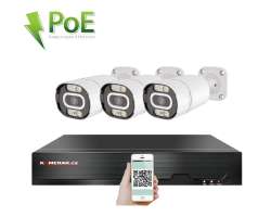 PoE IP 3 kamerov set XM-308D 8Mpx, CZ menu - 7790 K